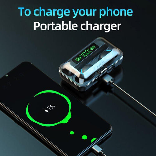 Auriculares Inalámbricos F9 con Pantalla LED y Estuche de Carga - ZeroCharger