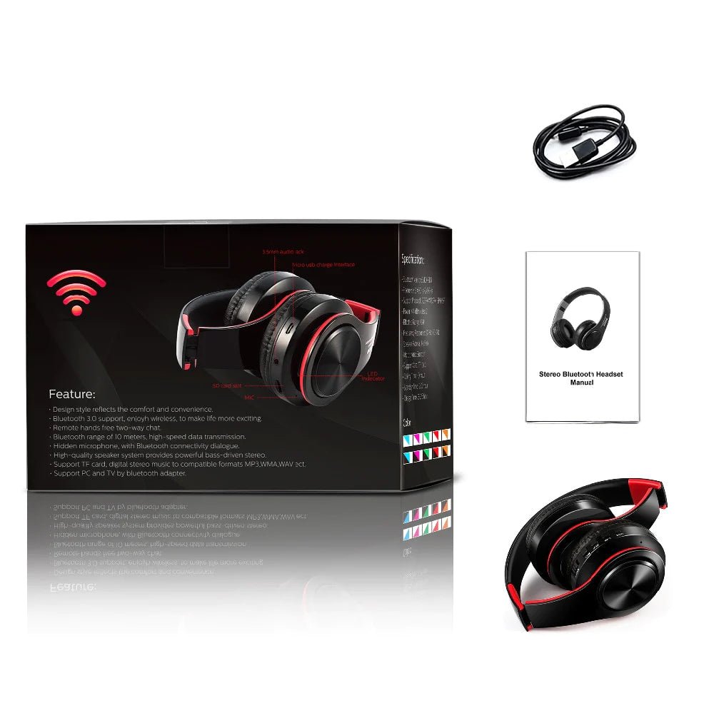 Auriculares inalámbricos plegables con micrófono y reproductor MP3 - ZeroCharger